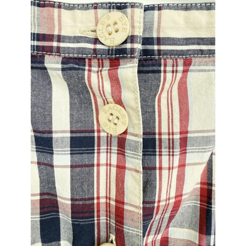 Vtg The Eagles Eye Main Line Plaid Button Front Midi Skirt Tartan Pleated Pocket